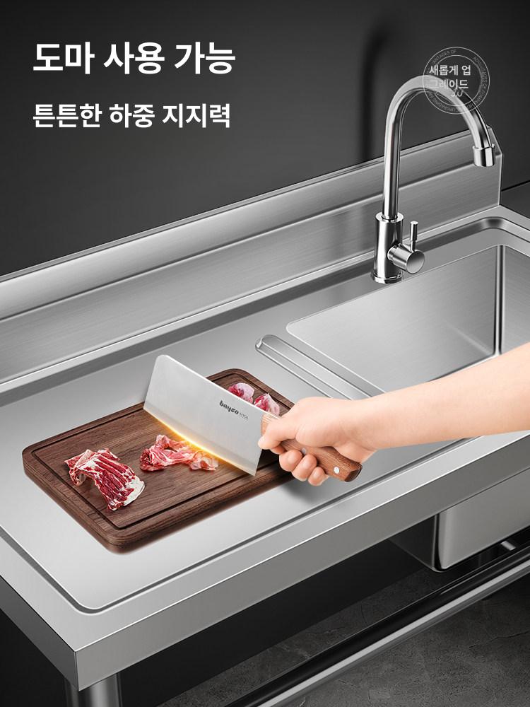스테인레스 캠핑 개수대 야외 싱크대 업소용 간이 식당 주방 단일 50x50x80 A 50x50x80cm 싱글 - 상세 이미지 2