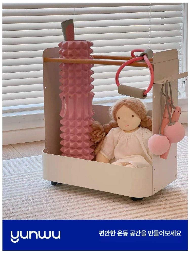홈트 매트정리함 요가 필라테스 수납함 헬스용품 이동형 보관 랙 카트 - 상세 이미지 2