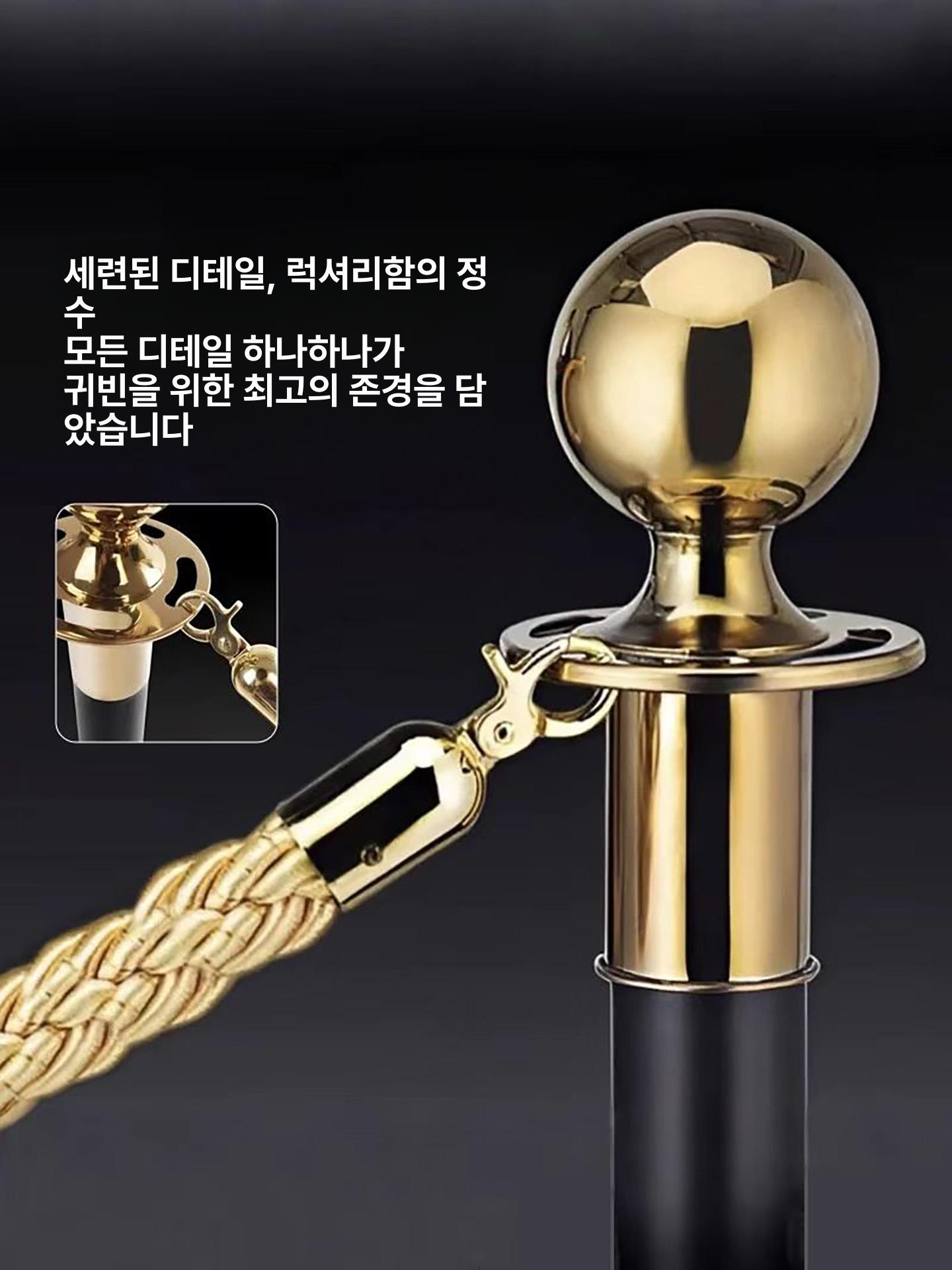 안전 차단봉 호텔 박물관 줄서기 로프 바리케이트 벨벳 휀스 가이드 라인 버클 - 상세 이미지 3