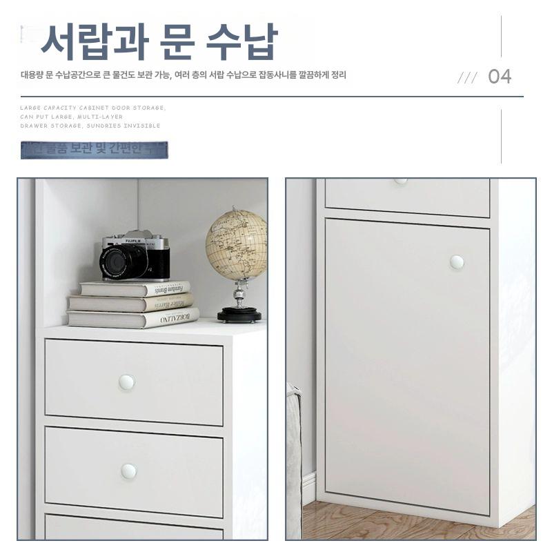 주방 서랍 수납장 키높은 홈카페 틈새수납 거실선반 싱크인 스테인리스 부엌 그릇장 - 상세 이미지 4