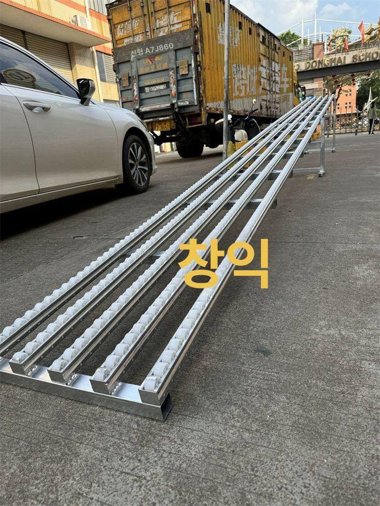 라인 로딩 물류 컨베이어 창고 컨베어롤러 상하차 레일 5m (2+3) 3열 30cm 폭 - 상세 이미지 2