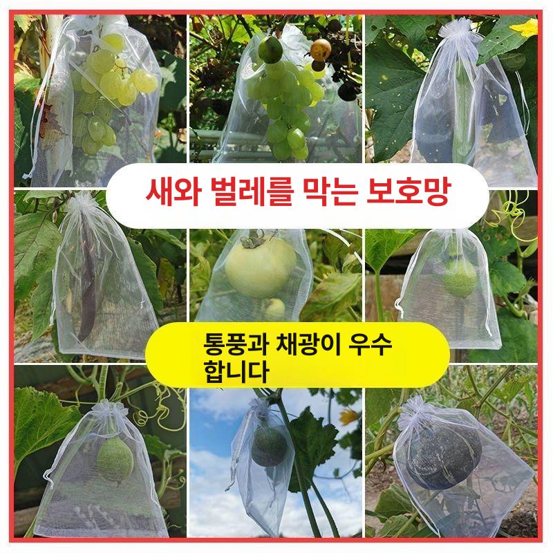 농업용 그물망 과일 포도 사과 조류 방충 통기성 메쉬 봉지 백 포장 커버 - 상세 이미지 2