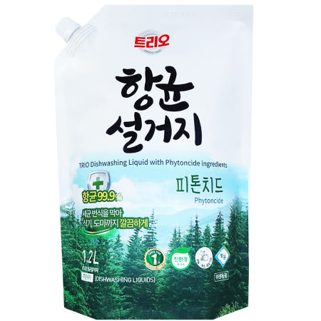 애경산업 트리오 항균 설거지 피톤치드 주방세제 리필 1.2L