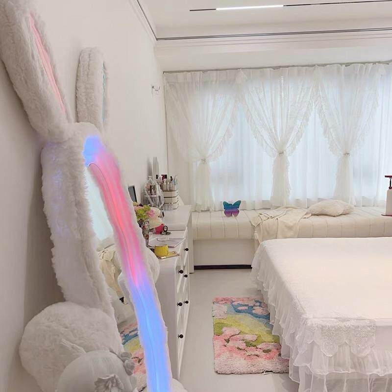 토끼 전신거울 LED 비정형 토끼귀 퍼프레임 스탠드거울 매장 카페 포토존 감성 인테리어 - 상세 이미지 4