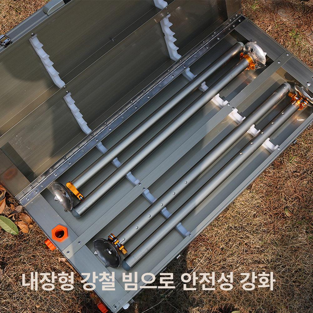 접이식 휴대용 민물 낚시 알루미늄합금 고강도 견고한 중층 사각 좌대 높이조절 스파이크 4브레이크 30x62cm (다리길이70cm) - 상세 이미지 4