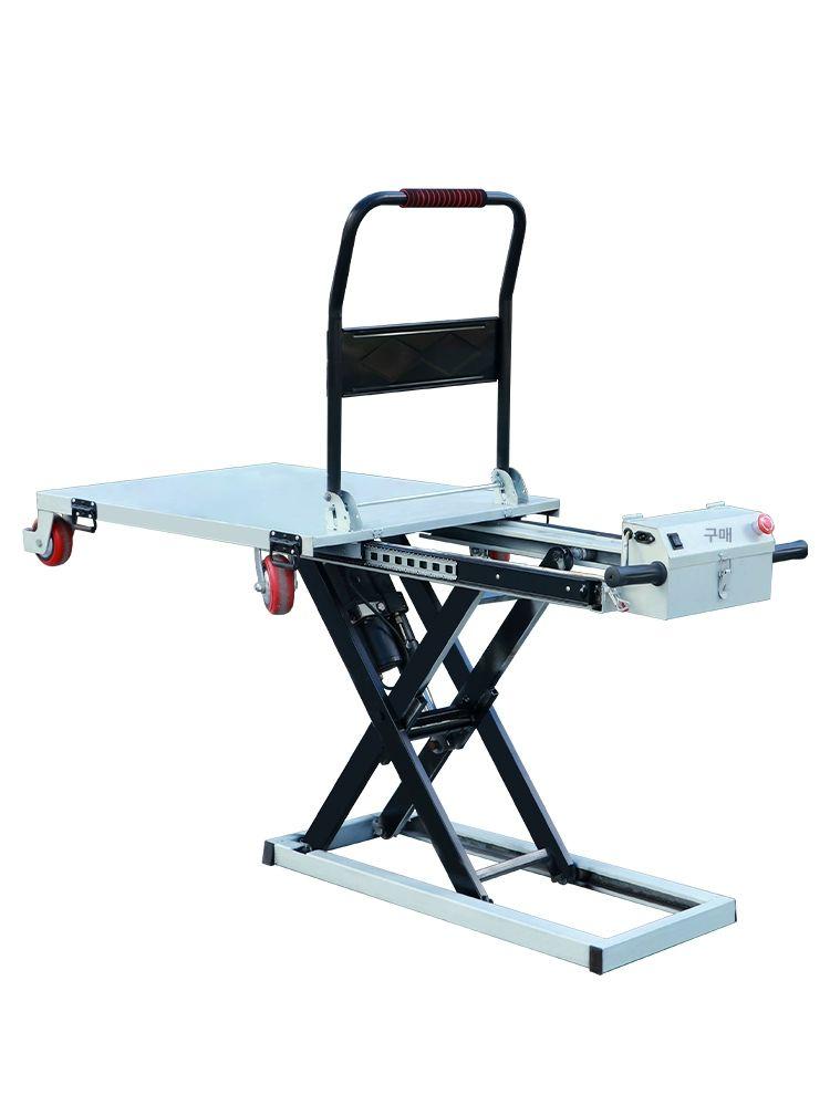 유압 리프트 트럭용 상하차 대차 화물 전동 카트 구루마 이동식 작업대 운반 소형 핸드카 - 상품 이미지