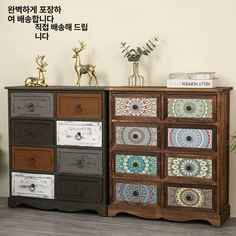 안방 서랍장 빈티지 엔틱 침실 드레스룸 옷수납장 수납함 앤틱가구 정리함 - 상세 이미지 4