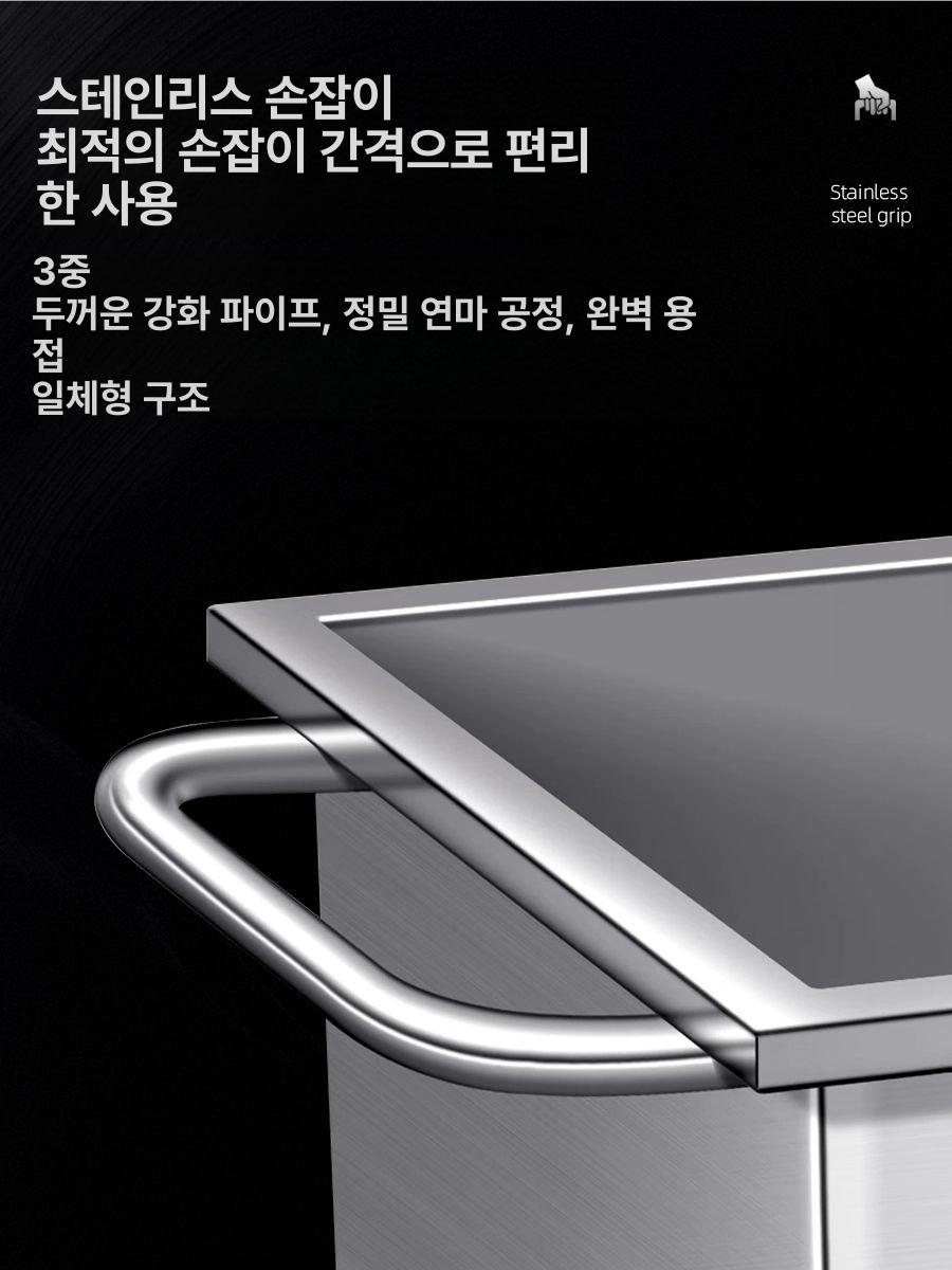 스텐 리어카 농장 축사 손수레 운반용 구루마 사료 6인치 바퀴 150kg 201 - 상세 이미지 2