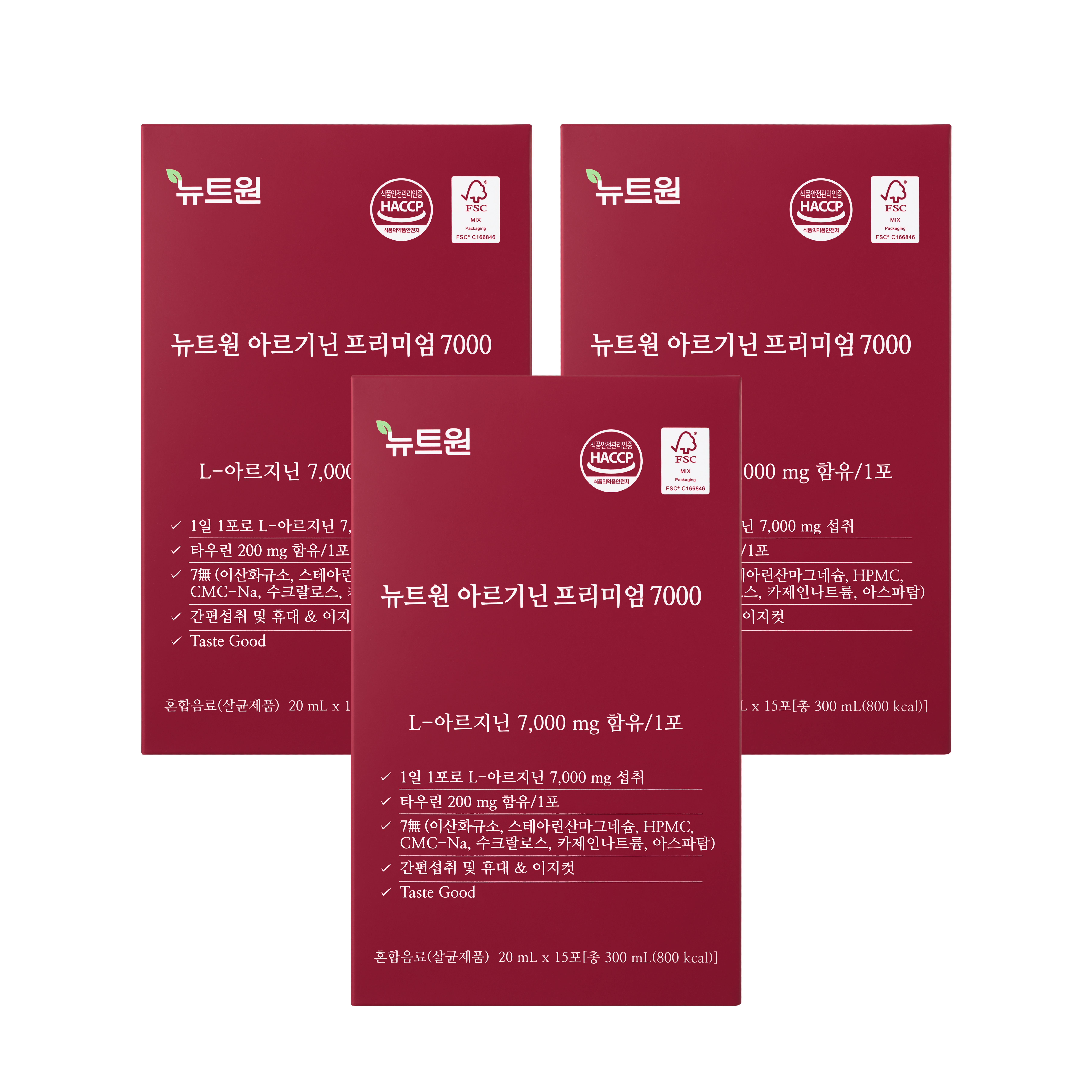 뉴트원 아르기닌 프리미엄 L 7000mg 아르지닌 타우린 아연 15포, 3개 - 상품 이미지