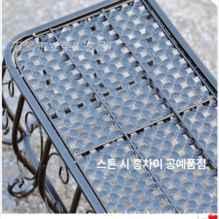 화분 걸이 걸이대 베란다 난간 걸이형 철제 직사각형 유럽풍 다육이 화분 진열대 선반 길이 50x너비 29x높이 16 - 상세 이미지 4