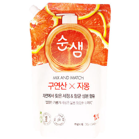 애경산업 순샘 구연산 X 자몽 주방세제 리필 1.2L