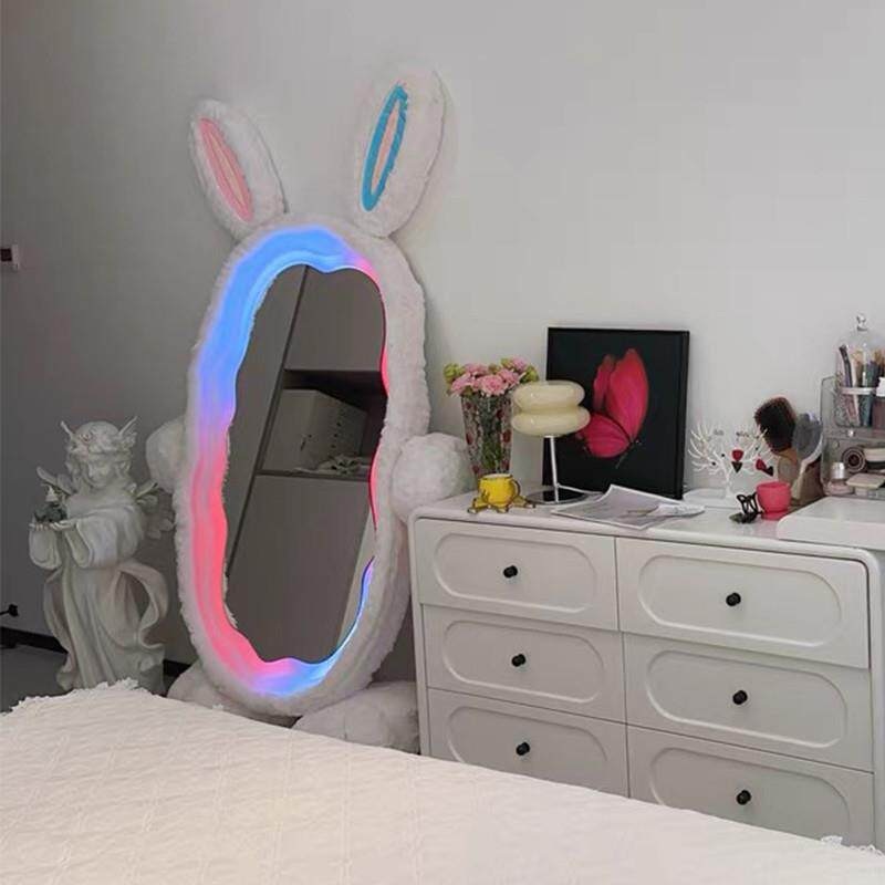 토끼 전신거울 LED 비정형 토끼귀 퍼프레임 스탠드거울 매장 카페 포토존 감성 인테리어 - 상세 이미지 3