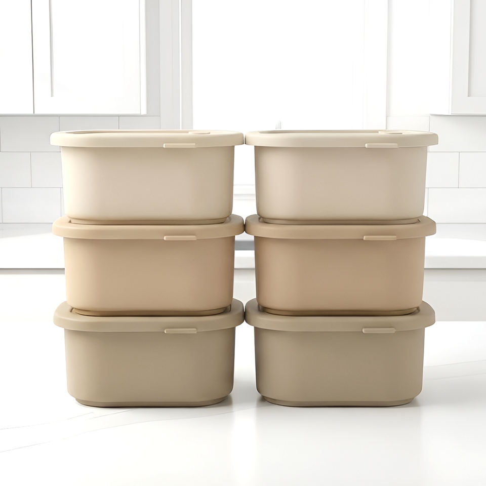디아르 국내산 플래티넘 실리콘 냉동밥 보관 용기 400ml 6P - 상품 이미지