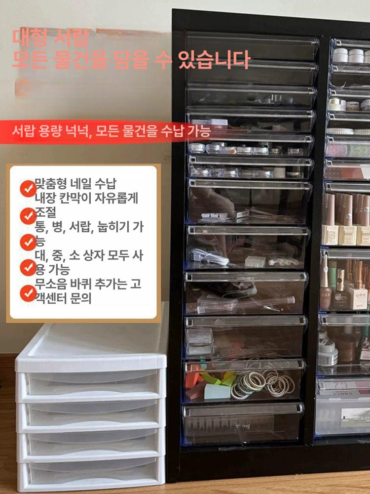 네일아트 서랍장 네일샵 캐비닛 화장품 소품수납함 립스틱 정리 2열 진열함 - 상세 이미지 5