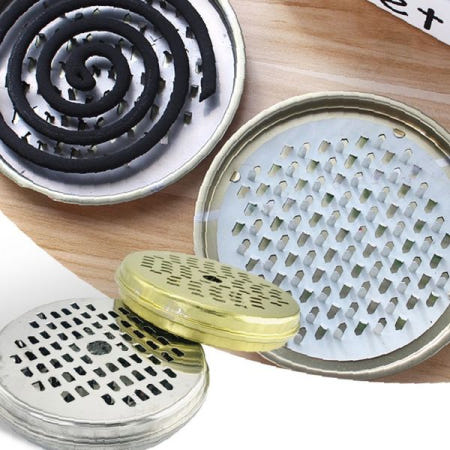 야외 나선형 향 받침 금속 메쉬 통풍 구조 캠핑 테라스 베란다 해충 퇴치 연기