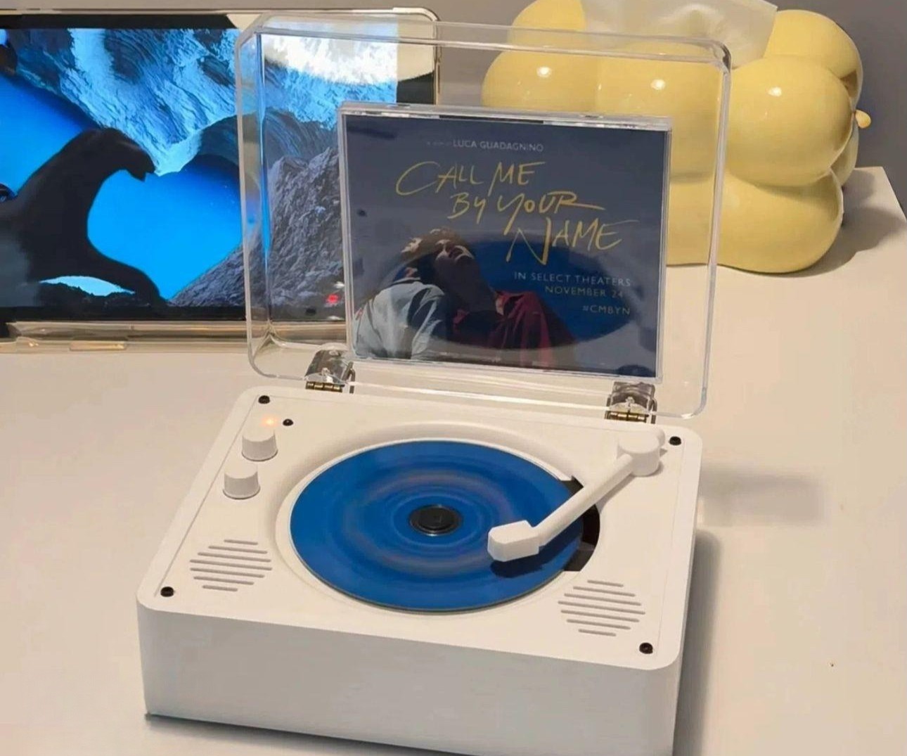블루투스 CD플레이어 화이트 턴테이블 시디 아날로그 오디오 CDP 북유럽 - 상세 이미지 2