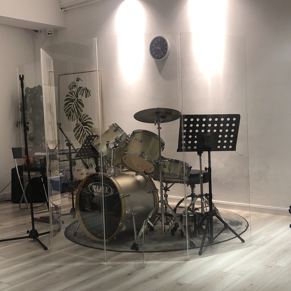 드럼쉴드 가림막 차음판 고투명 아크릴 접이식 패널 드럼 어쿠스틱 소음차단 - 상세 이미지 4
