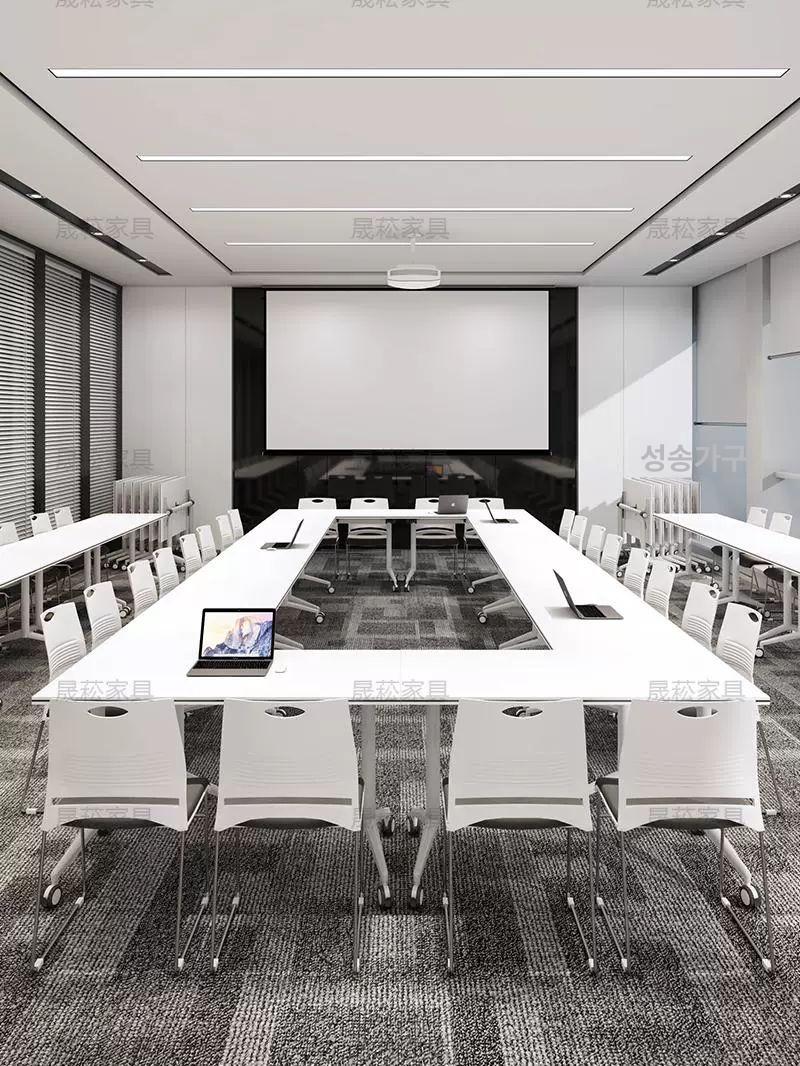 접이식 회의테이블 학원 강의실 이동식 책상 세미나 연수용 1600x500x750 - 상세 이미지 4