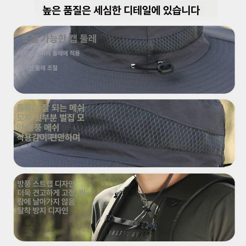 차양모 선풍기 모자 충전식 USB 태양광 휴대용 캠핑 야외활동 - 상세 이미지 3