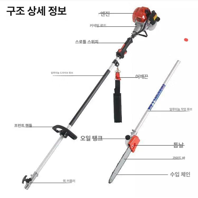 엔진 지치기 장대톱 고지 가솔린 나무 과수원 조경 절단 체인톱 - 상세 이미지 3