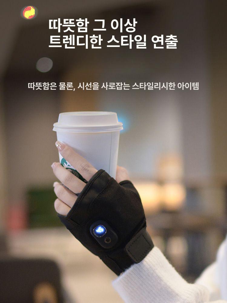 발열 장갑 온열 충전식 핫팩 방한 사무용 겨울 터치 라이딩용 - 상세 이미지 5