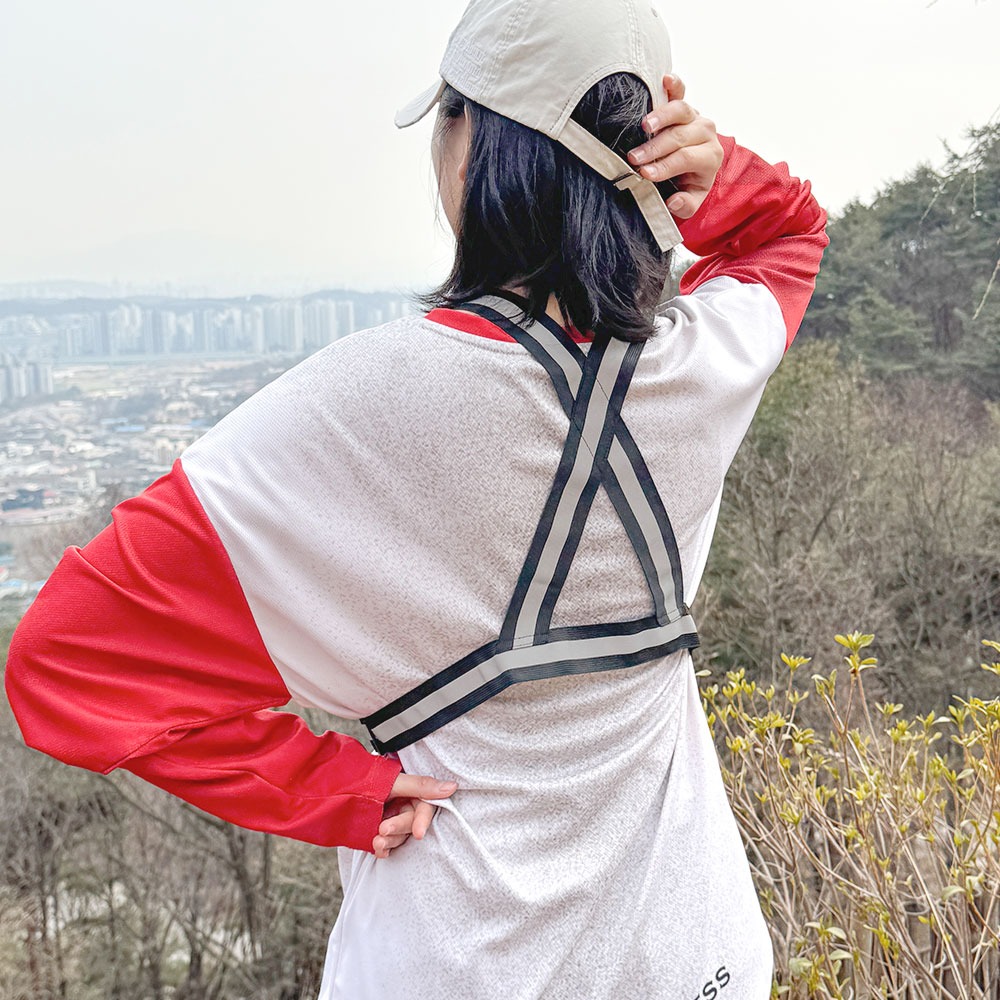 야광반사 안전조끼 야간 라이딩 런닝용 핸드폰수납 현장 작업 안전띠 이미지 6