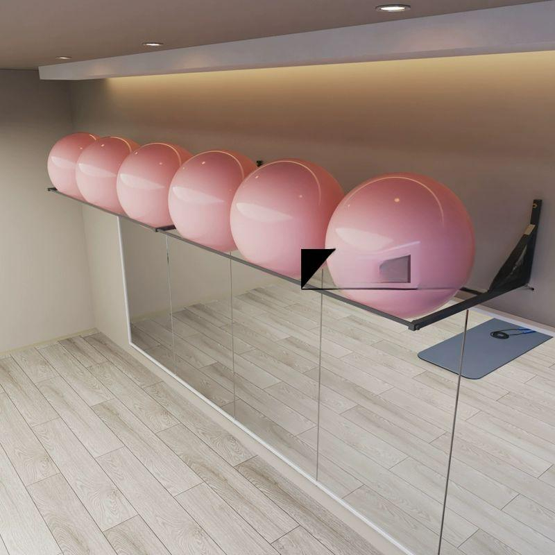 벽면 거치대 짐볼 보수볼 요가 필라테스 정리 선반 벽걸이 헬스 홀더 블랙 - 상세 이미지 3