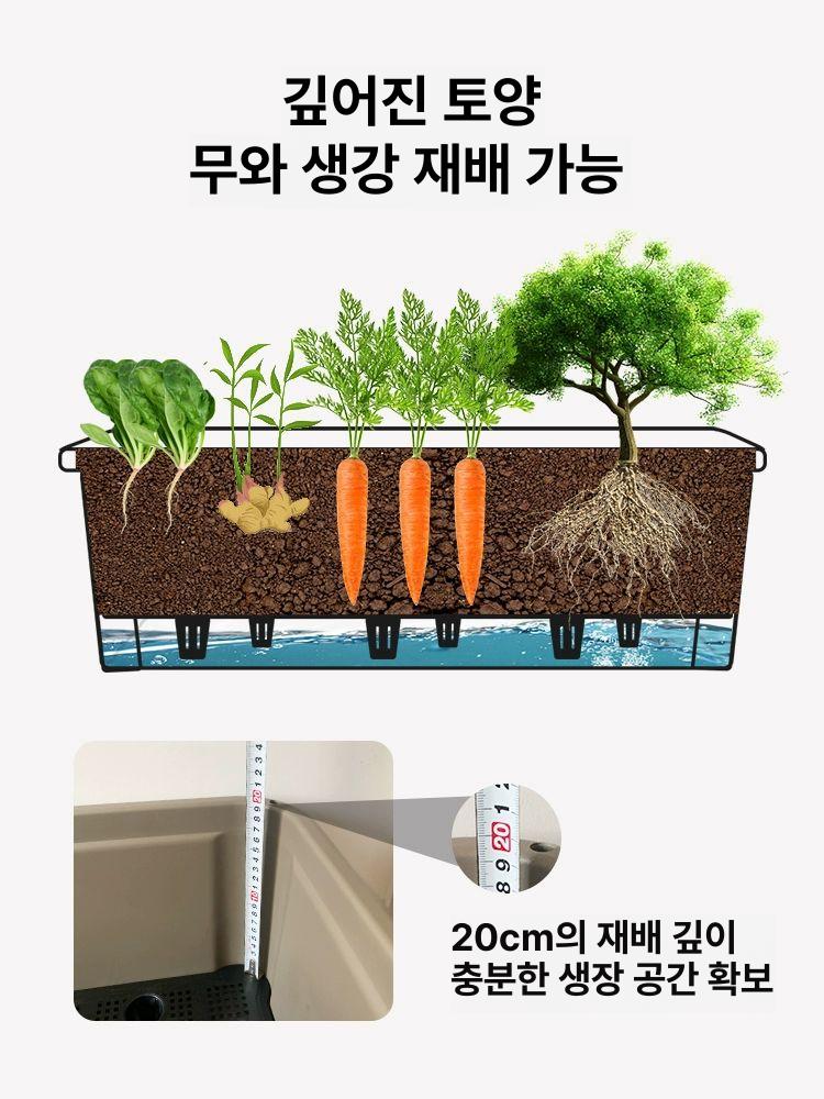 대형 텃밭상자 스탠드 화분 야외 조경용 상추 채소 흰색 가든박스 - 상세 이미지 3
