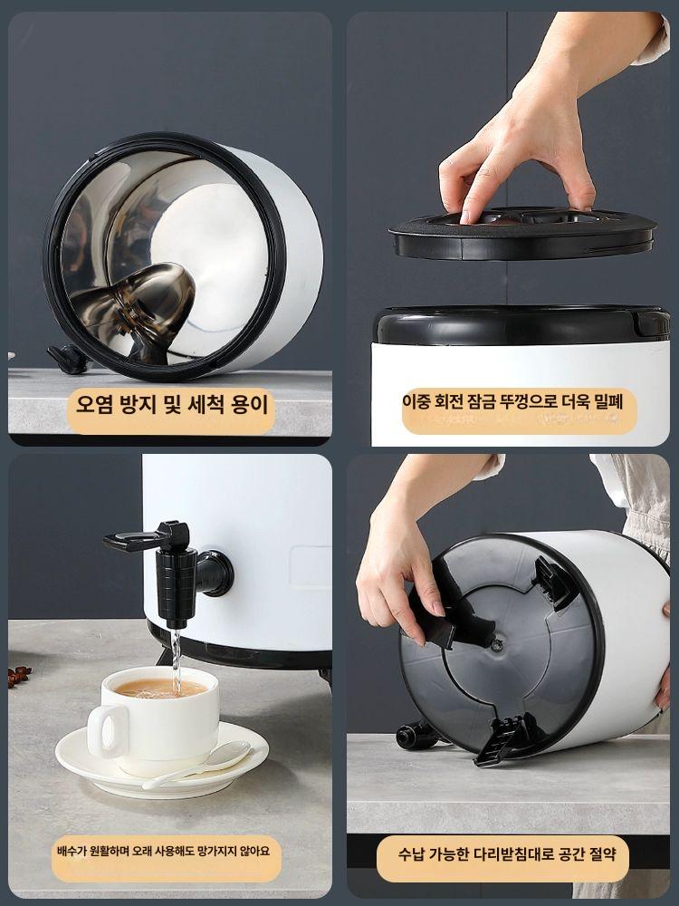 육수통 냉면 냉수 냉육수통 차 소형 시원한 살얼음 버킷 기계 업소용 아이스 보온 보냉 - 상세 이미지 4