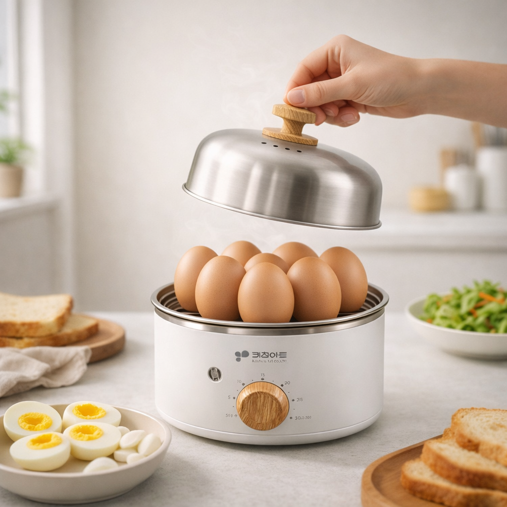 계란찜기 키친아트 올스텐 1단 에그 쿠커 계란 삶는기계 제품 이미지