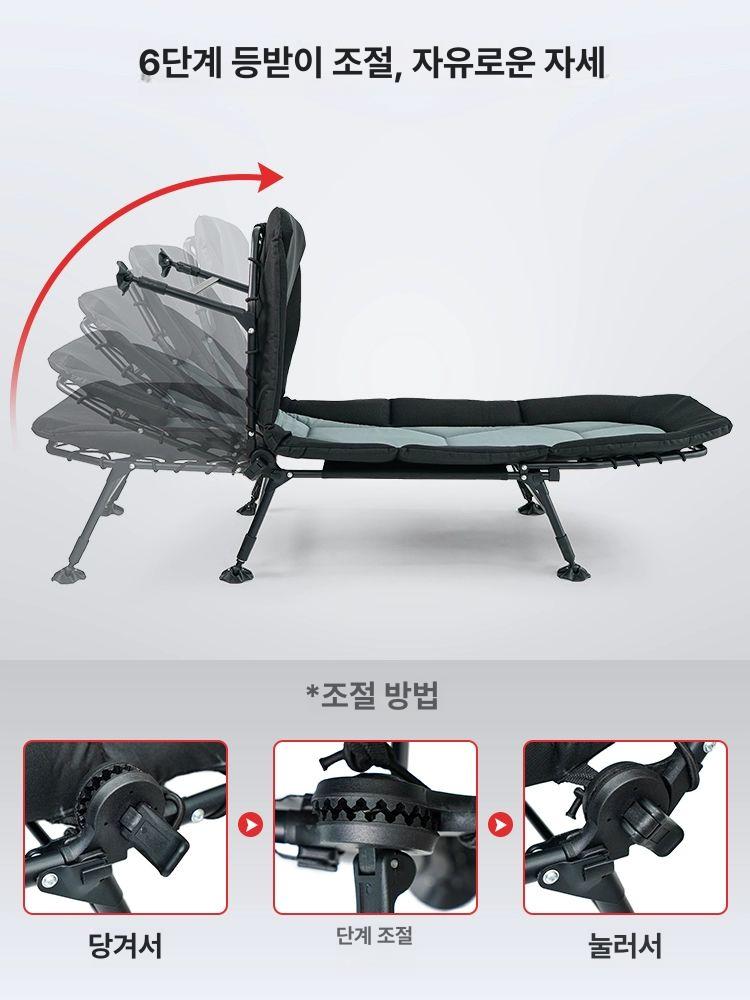 접이식 간이침대 야전 캠핑 아웃도어 병원 다리조절 휴대용 폴딩 침상 - 상세 이미지 4