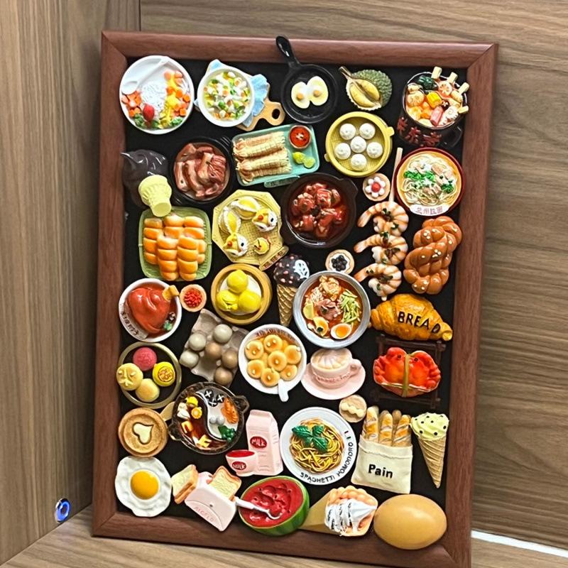 대형 자석 보드판 30x40cm 월넛원목프레임 고급 메탈 자석수집 메모보드 탁상용 벽걸이 소형 20x30cm 브라운 [사이즈 설명 참조] - 상세 이미지 3