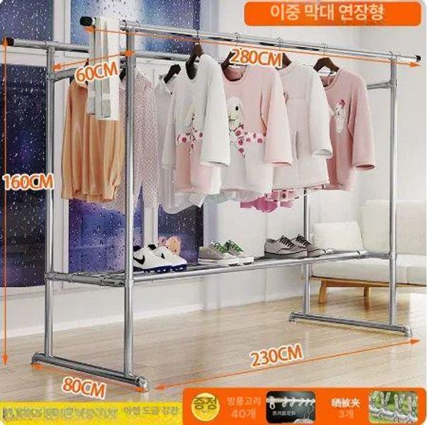 이동식 건조대 야외 빨래 행거 옥상 베란다 빨랫대 발코니 세탁물 스탠드 - 상세 이미지 3