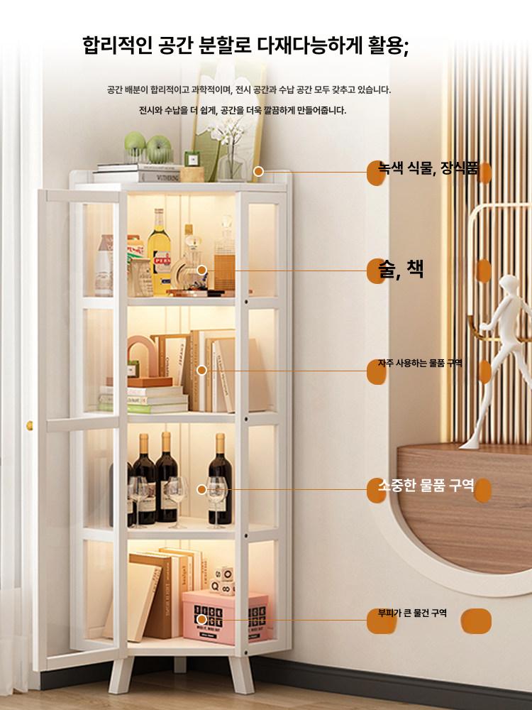틈새 수납장 코너 거실 침실 장식장 아크릴 모서리 인테리어 캐비닛 조립식 미니 - 상세 이미지 2
