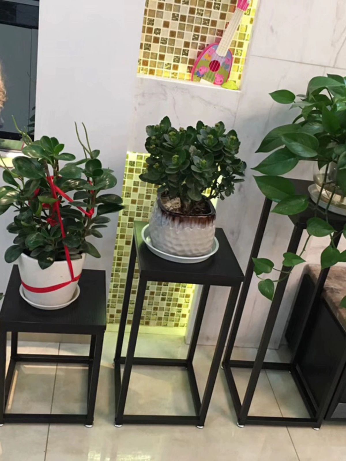 화분 스탠드 꽃 철제 장식대 모던 진열 랙 받침 정리함 인테리어 24cmx40cm - 상품 이미지