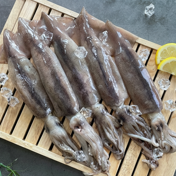 키치온 구룡포 초코 총알 통찜용 오징어 500g 1kg 급냉 생물 내장 통찜 미니 한치 이미지 3