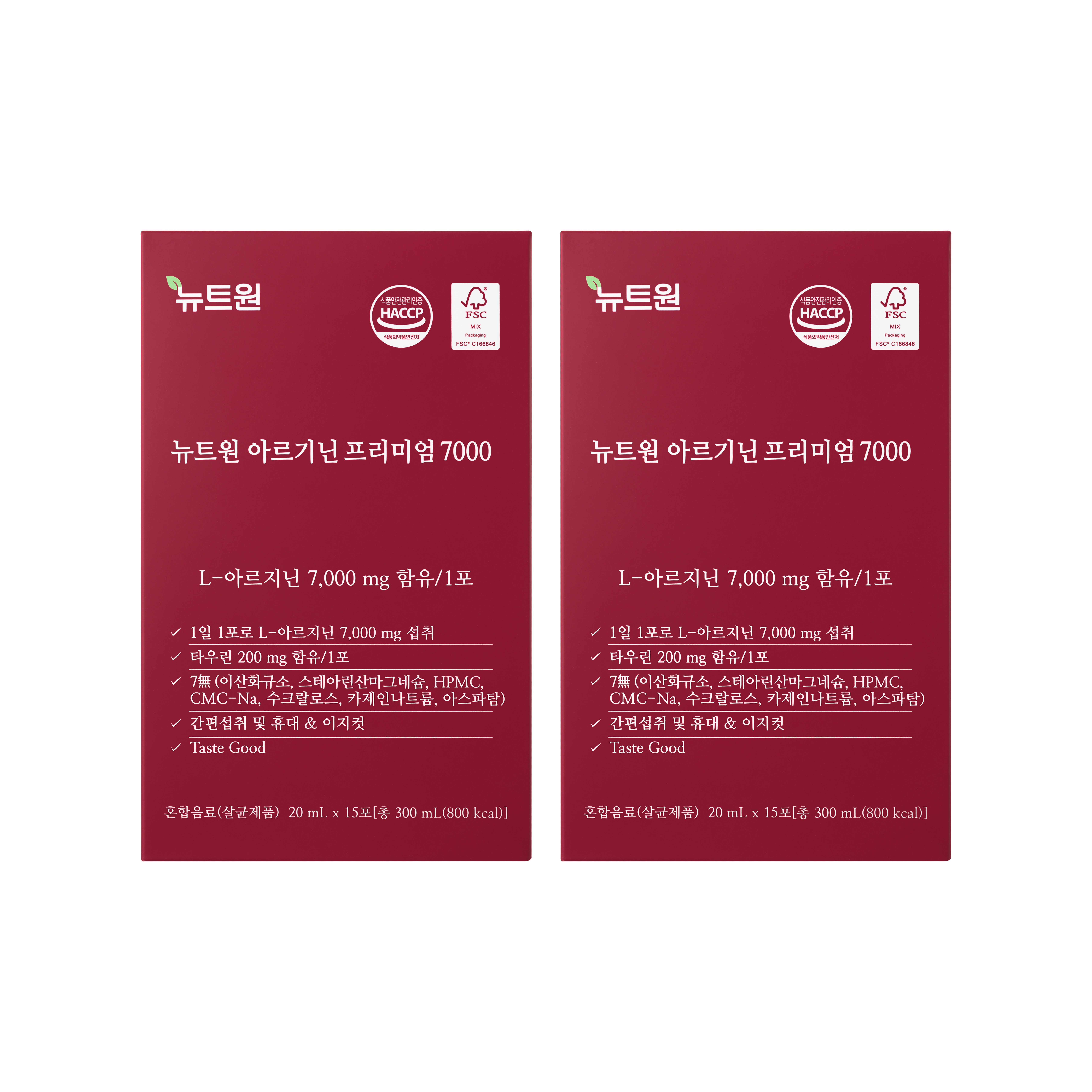 뉴트원 아르기닌 프리미엄 L 7000mg 아르지닌 타우린 아연 15포, 2개 제품 이미지