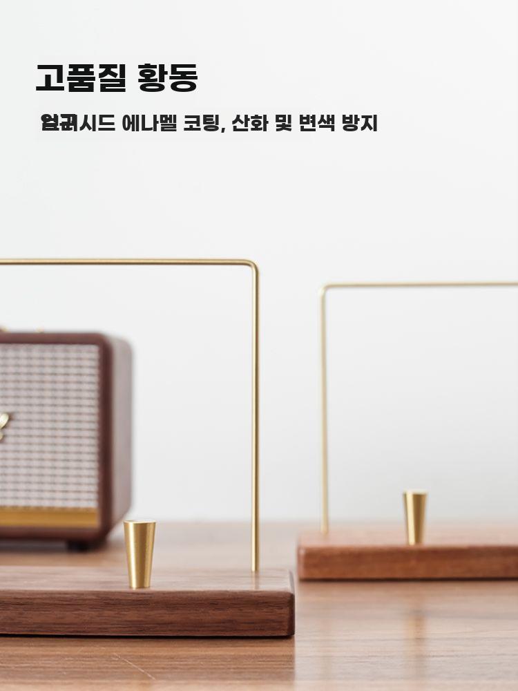 원목 LP거치대 바이닐 레코드판 정리함 보관 랙 모던 원목+황동 LP/CD 스탠드 - 상세 이미지 2