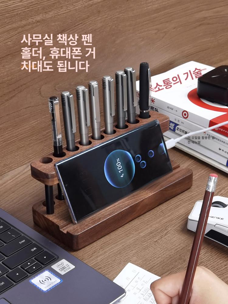 문구점 필통 만년필 보관함 펜꽂이 파우치 펜케이스 스테이셔너리 데스크 수납 받침 - 상세 이미지 2