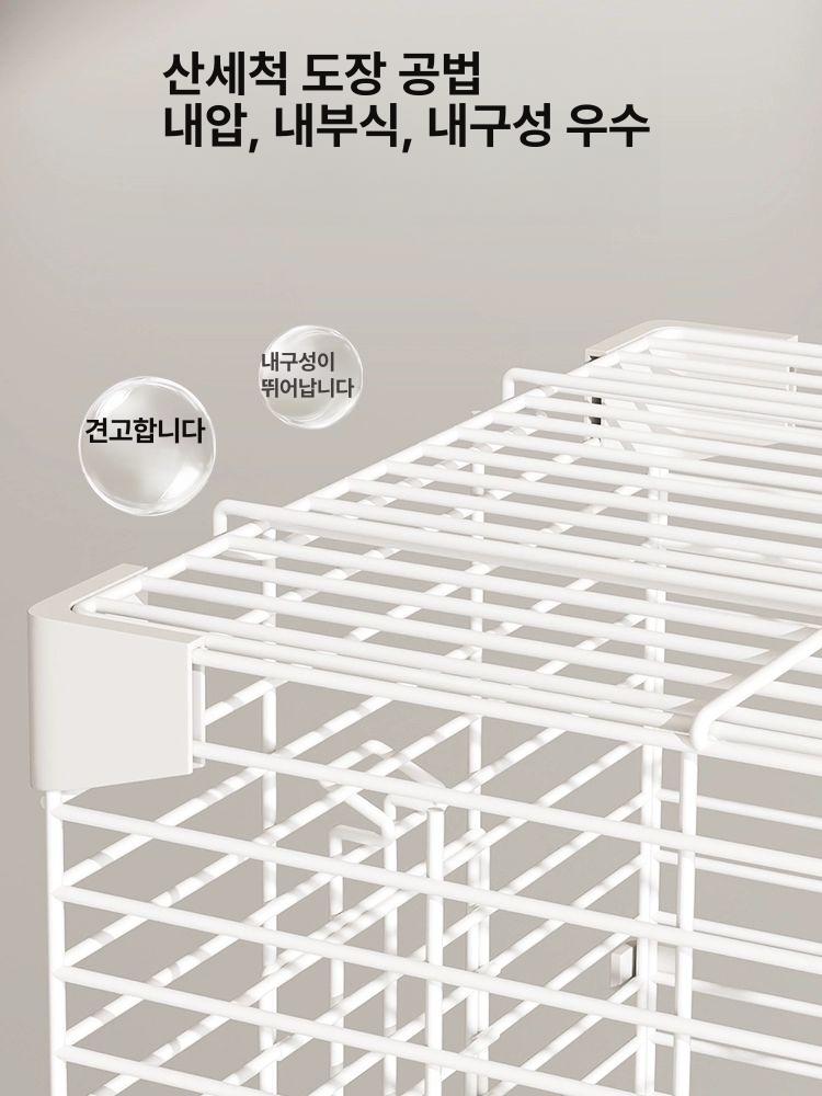 오두막 새장 앵무새 케이지 잉꼬 조류 사육장 철제 화이트 이동식 반려동물 펜스 - 상세 이미지 3
