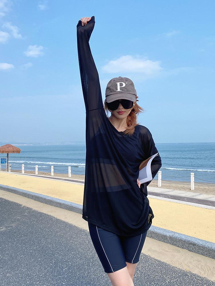 여성오버핏래쉬가드 가오리 루즈핏 캡내장 그레이 M [추천 85--50kg] - 상세 이미지 4
