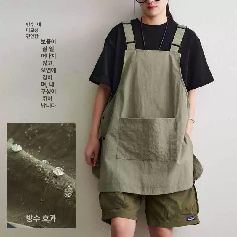 야외 작업복 방수 남녀공용 다용도 원피스 카페 주방 비닐 타슬론 군녹 - 상세 이미지 4