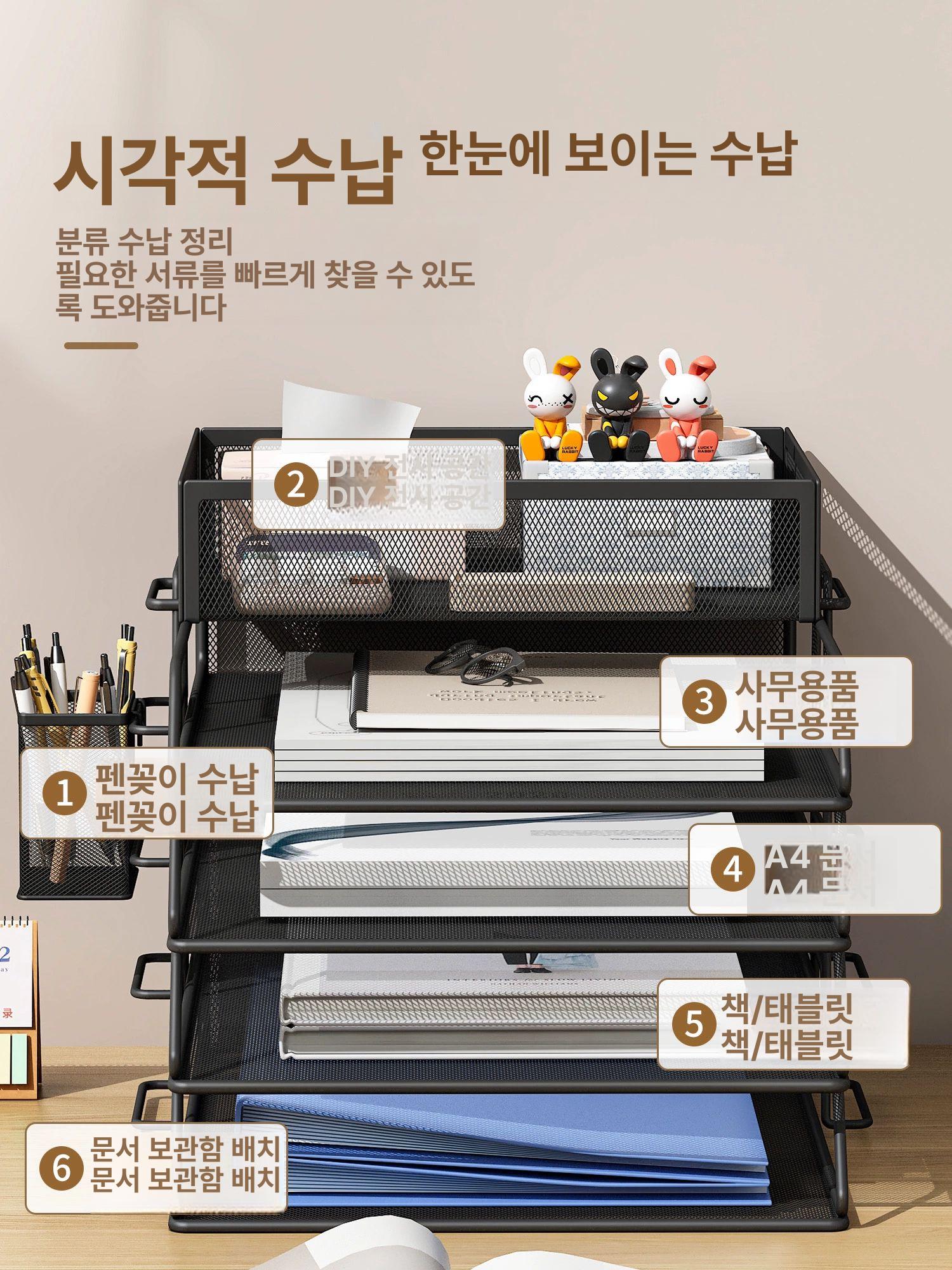 문서 정리함 철제 수납 캐비닛 서류 보관 세로형 수직 파일박스 오피스 - 상세 이미지 3