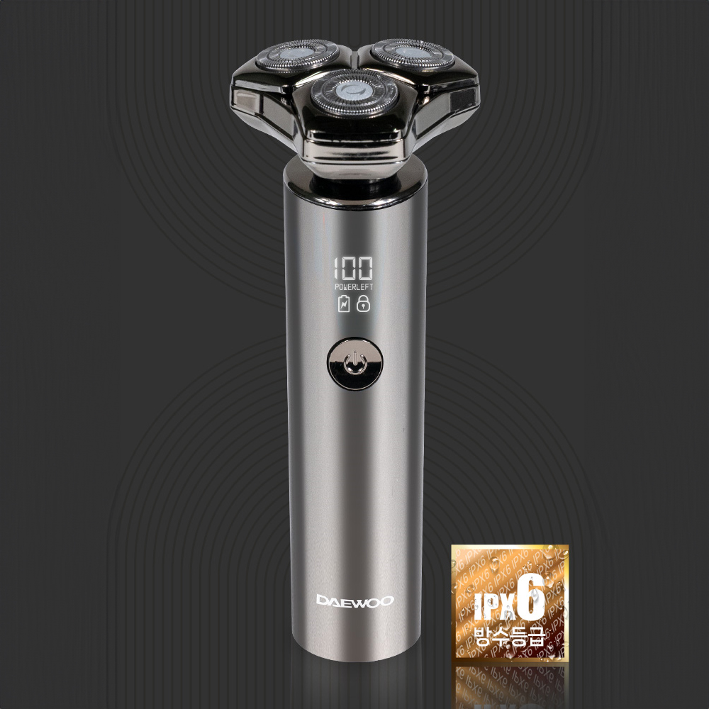 대우 3WAY 360도 회전 충전식 디지털 건습식 전기면도기 IPX6 방수 자석 탈부착헤드 - 상품 이미지