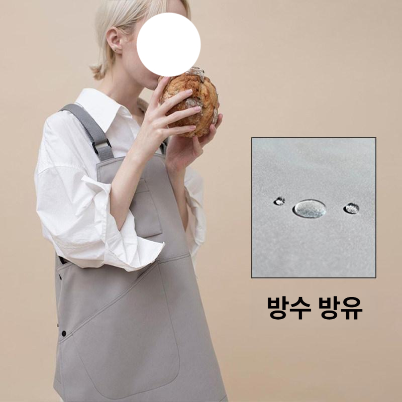작업복 조끼앞치마 카페 공방 플로리스트 스텝 방유 방수 올리브그린 방수 (스타일 A) - 상세 이미지 2