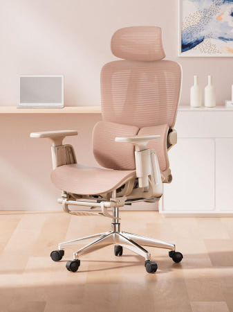 [해외]인체공학 컴퓨터 핑크 사무용 게이밍 편안한 디자인 컴포트 다크나이트블랙 메모리폼 나일론 받침대 회전식 높이 조절 팔걸이