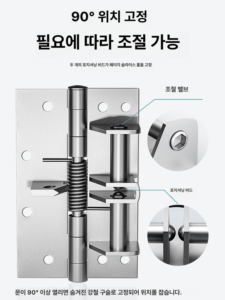 도어 경첩 클로저 90도 자동닫힘 스텐 4인치 스프링 규격 없음 - 상세 이미지 2