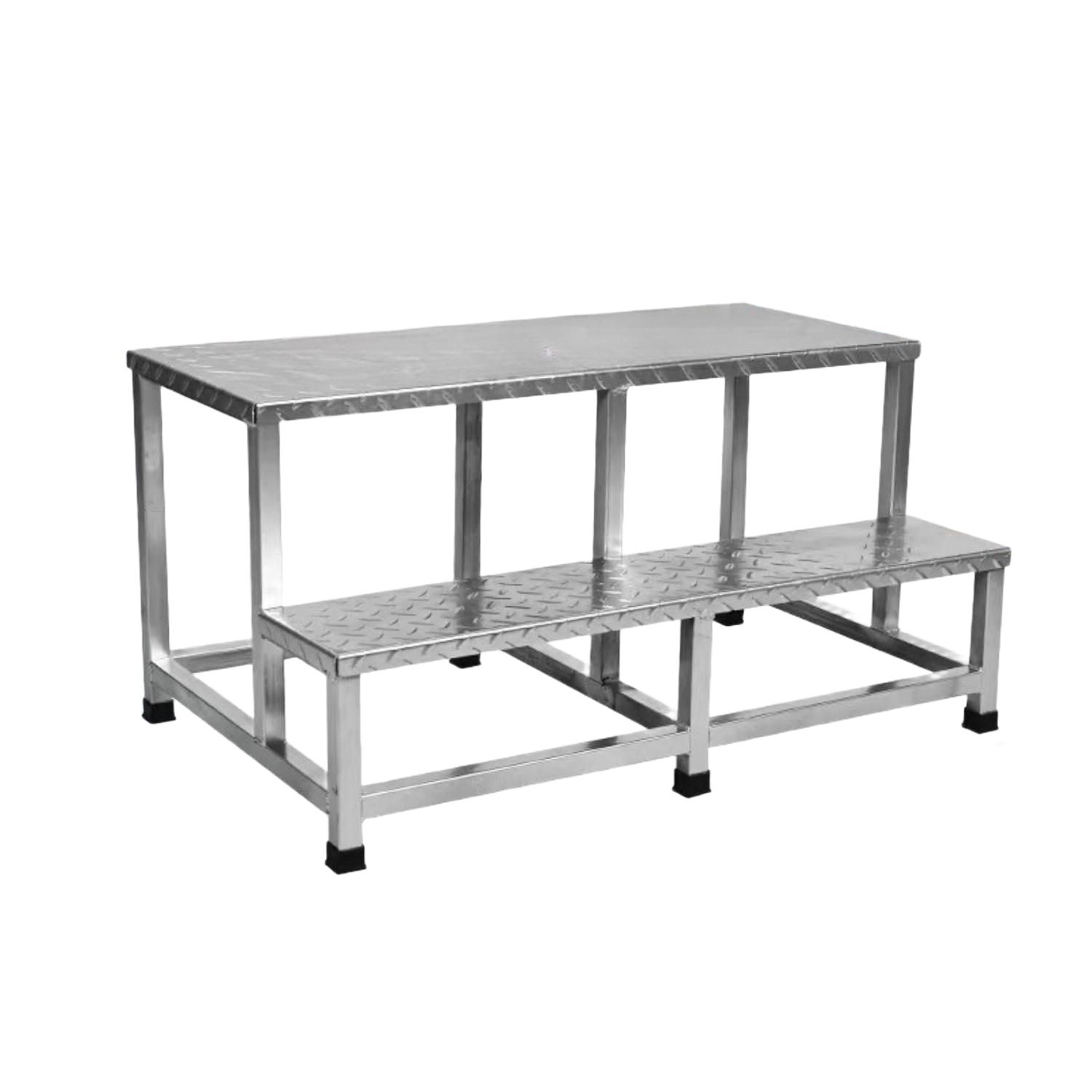 철제 2단 사다리 안전 간이 물류창고 3단 디딤대 발판 2단 120x40cm - 상품 이미지