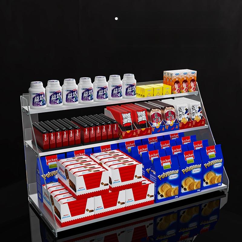약국 매대 마트 5x폭80cm 2단 과자 투명 높이23 캔디 선반 3단 (높이13.3cmx폭60cm) - 상품 이미지