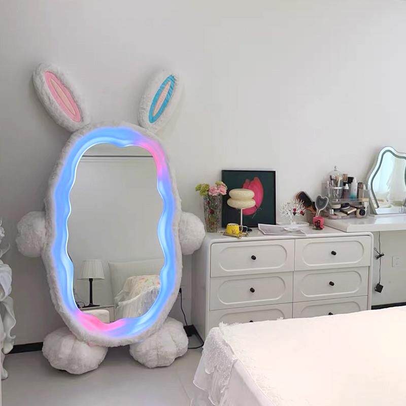 토끼 전신거울 LED 비정형 토끼귀 퍼프레임 스탠드거울 매장 카페 포토존 감성 인테리어 - 상세 이미지 2